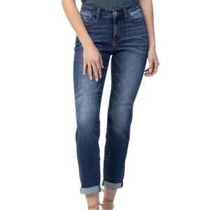 JUDY BLUE Mid Rise Slim Fit Dark Wash Jeans JB82428DK 7/28 NWT